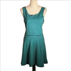 American Eagle Outfitters Striped Dress w/ Cutouts & Crisscross Back Women 12